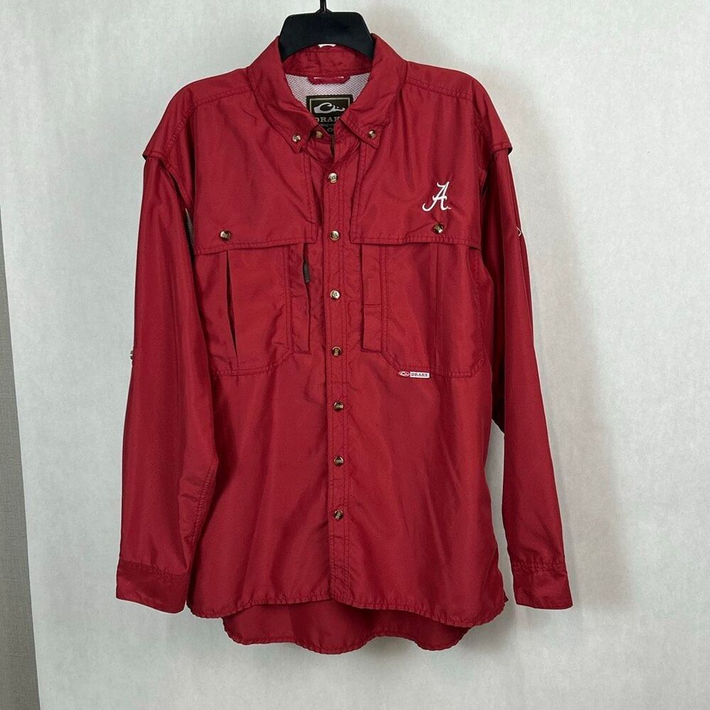 Drake Clothing Alabama Wingshooters Shirt Long Sleeve Sz Medium Vented Quick Dry